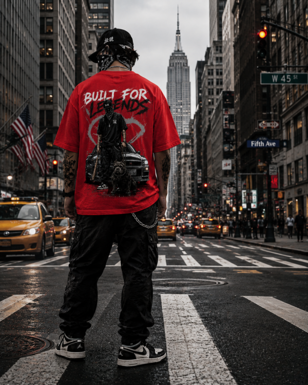 built over red Built For Legends Oversized Tee