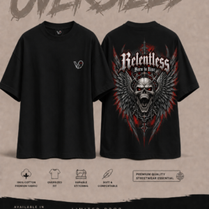 Rentless black tee Relentless Born to Rise Oversized Tee